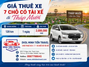 Giá thuê xe 7 chỗ có tài xế đi Đồng Tháp Mươi DVDL Minh Tiến Travel
